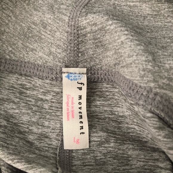 Free People FP Movement Gray High Waist Cut Out Crop Leggings NEW - Picture 5 of 6